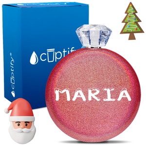 Personalized Snowy Christmas Font 5oz Jewel Flask