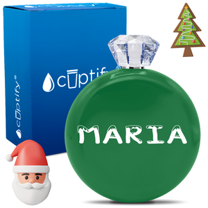 Personalized Snowy Christmas Font 5oz Jewel Flask