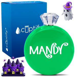 Personalized Curly Spooky Halloween Font 5oz Jewel Flask