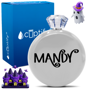 Personalized Curly Spooky Halloween Font 5oz Jewel Flask