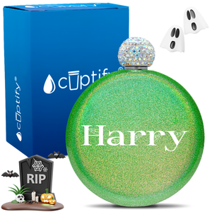 Personalized Wicked Halloween Font 5oz Rhinestone Flask
