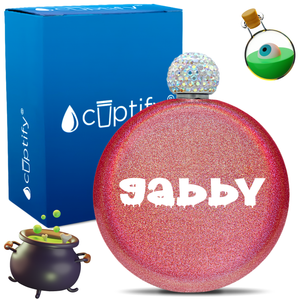 Personalized Haunted Halloween Font 5oz Rhinestone Flask