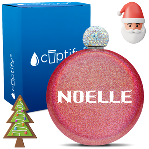 Personalized Claus Christmas Font 5oz Rhinestone Flask