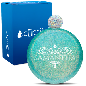 Personalized Vestige Design 5oz Rhinestone Flask