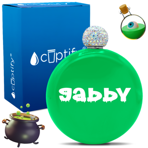 Personalized Haunted Halloween Font 5oz Rhinestone Flask