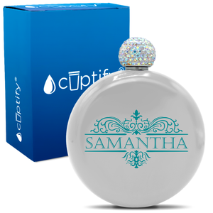 Personalized Vestige Design 5oz Rhinestone Flask