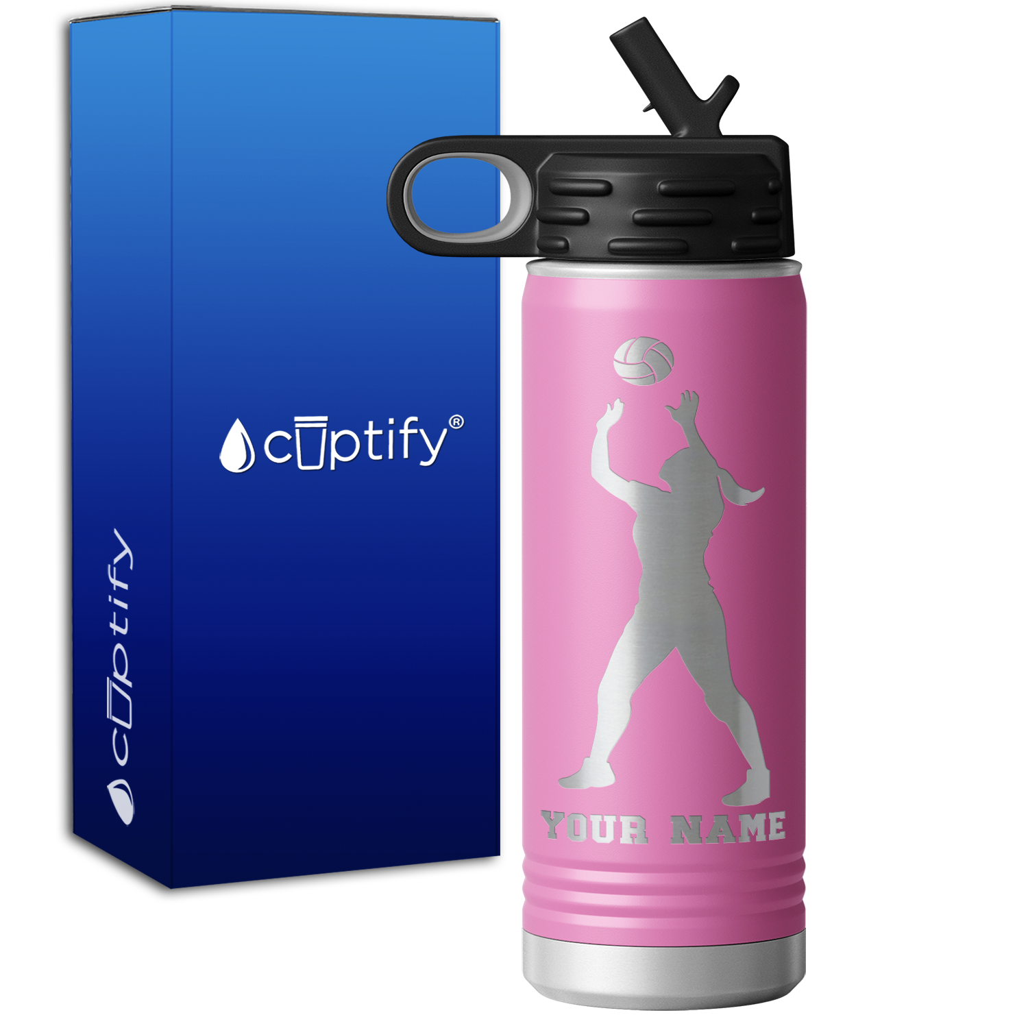 Personalized Volleyball Girl 20oz Sport Water Bottle