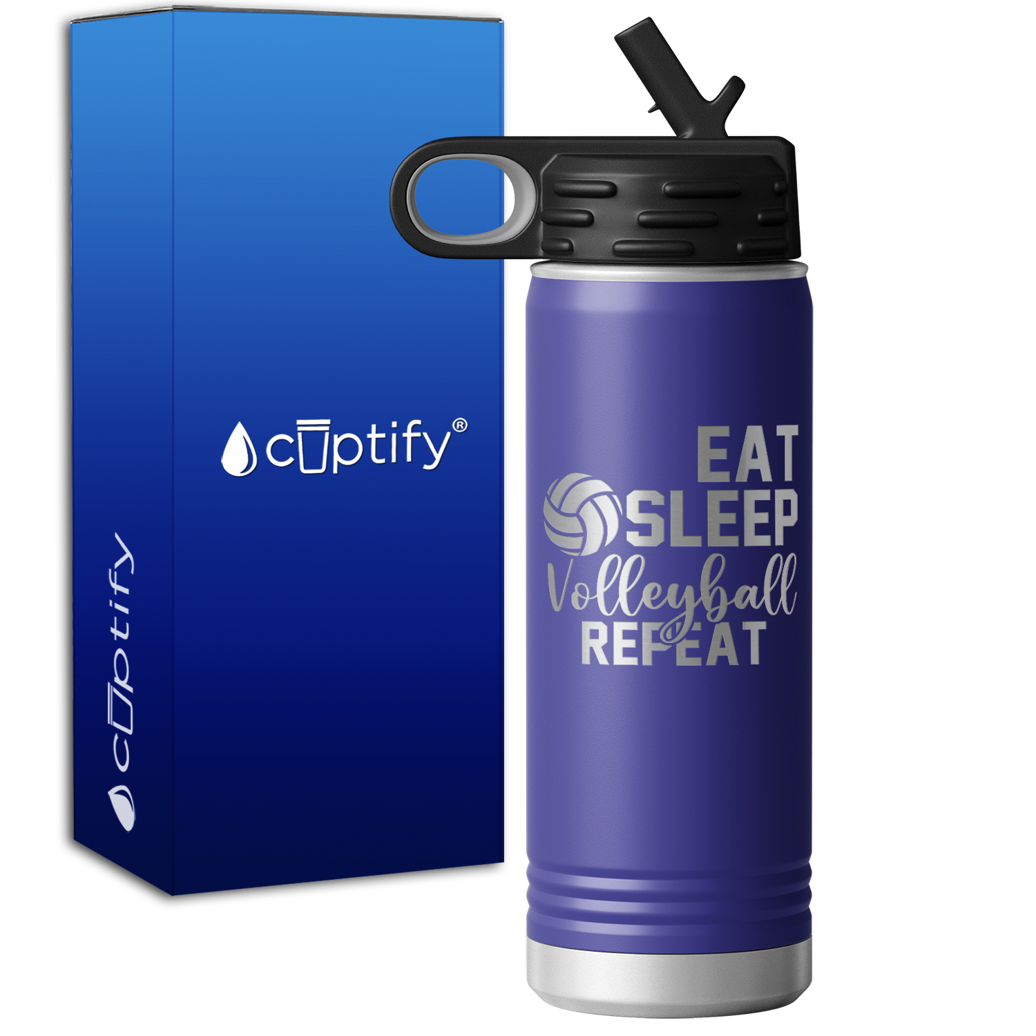 Eat Sleep Volleyball Repeat 20oz Sport Water Bottle
