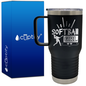 Softball Girl 20oz Softball Travel Mug