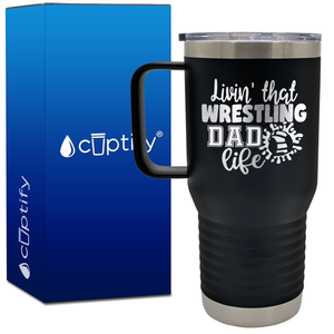 Livin' That Wrestling Dad Life Headgear 20oz Wrestling Travel Mug