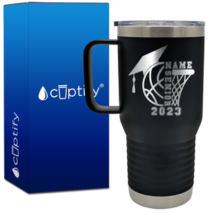 Personalized Basketball Senior 20oz Basketball Travel Mug
