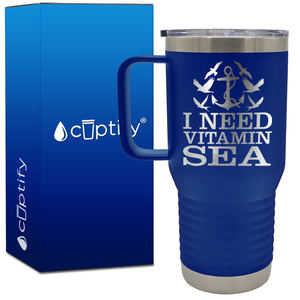 I Need Vitamin Sea 20oz Beach Life Travel Mug