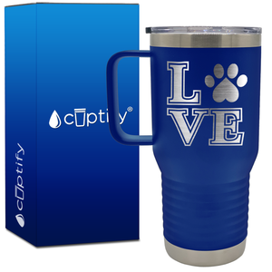 Love Dogs Paw Print 20oz Travel Mug