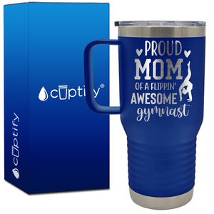 Proud Mom of a Flippin' Awesome Gymnast 20oz Gymnastics Travel Mug