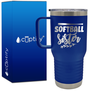 Softball Sister 20oz Softball Travel Mug