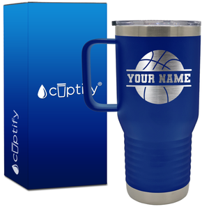 Personalized Basketball 20oz Basketball Travel Mug