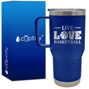 Live Love Basketball Line 20oz Basketball Travel Mug