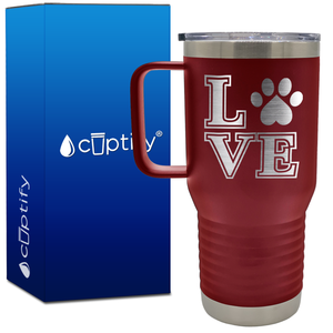 Love Dogs Paw Print 20oz Travel Mug