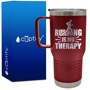 Running is my Therapy 20oz Running Travel Mug