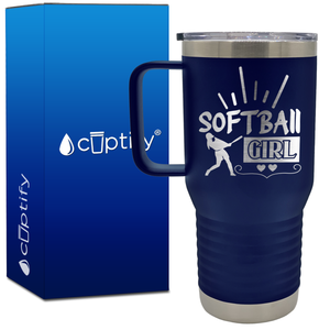 Softball Girl 20oz Softball Travel Mug