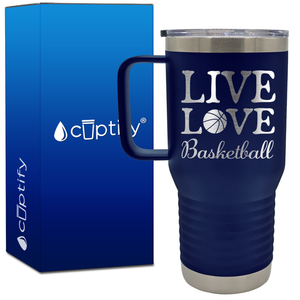 Live Love Basketball 20oz Basketball Travel Mug
