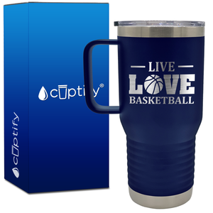Live Love Basketball Line 20oz Basketball Travel Mug
