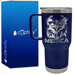 Merica Eagle 20oz 4th of July Travel Mug