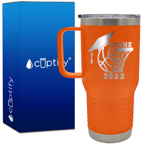 Personalized Basketball Senior 20oz Basketball Travel Mug