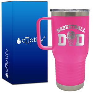 Basketball Dad Ball and Net 20oz Basketball Travel Mug