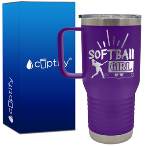 Softball Girl 20oz Softball Travel Mug