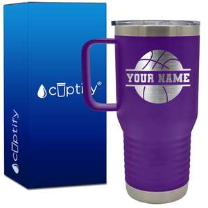 Personalized Basketball 20oz Basketball Travel Mug