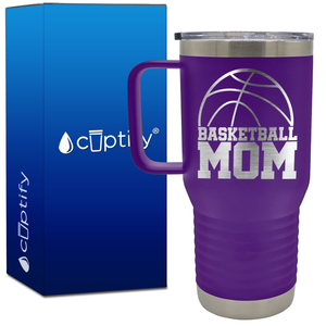 Basketball Mom Half Ball 20oz Basketball Travel Mug