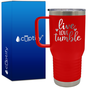 Live Love Tumble Hearts 20oz Gymnastics Travel Mug