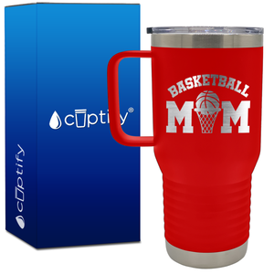 Basketball Mom Ball and Net 20oz Basketball Travel Mug