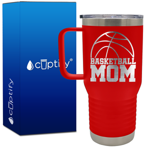 Basketball Mom Half Ball 20oz Basketball Travel Mug