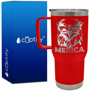 Merica Eagle 20oz 4th of July Travel Mug