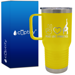 Peace Love Gymnastics 20oz Gymnastics Travel Mug