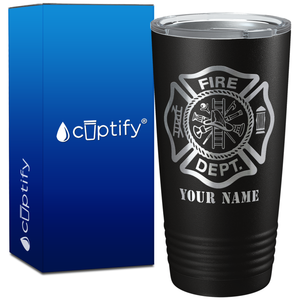 Personalized Fire Department Badge on 20oz Tumbler