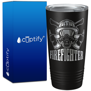 Firefighter Mask and Axes on 20oz Tumbler