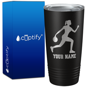 Personalized Woman Bowler on 20oz Tumbler