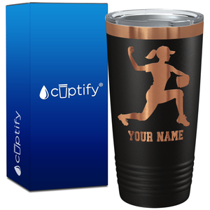 Personalized Female Baseball Pitcher on 20oz Tumbler