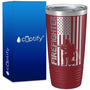 Firefighter American Flag on 20oz Tumbler