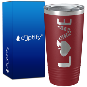 Love Teacher on 20oz Tumbler