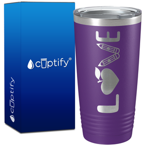 Love Teacher on 20oz Tumbler