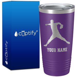 Personalized Baseball Pitcher Player on 20oz Tumbler