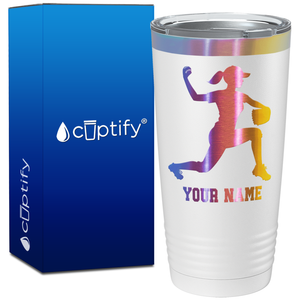 Personalized Female Baseball Pitcher on 20oz Tumbler
