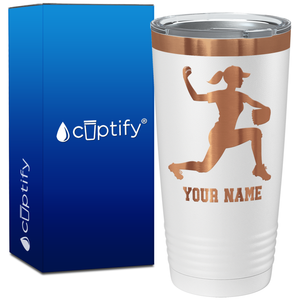Personalized Female Baseball Pitcher on 20oz Tumbler