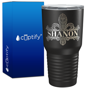 Personalized Fleur de Lis Engraved on 30oz Tumbler