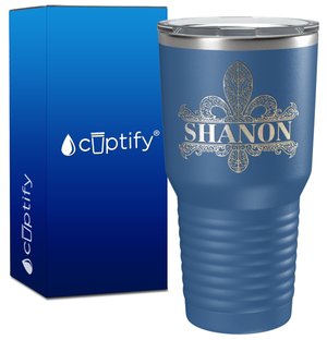 Personalized Fleur de Lis Engraved on 30oz Tumbler
