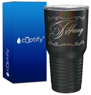 Personalized Scroll Script Engraved on 30oz Tumbler
